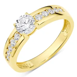 Zirkon Ring aus vergoldetem Sterlingsilber
