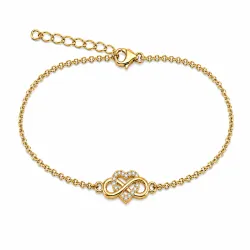 Herz infinity Armband aus vergoldetem Sterlingsilber