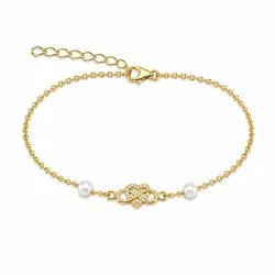 Herz infinity Armband aus vergoldetem Sterlingsilber