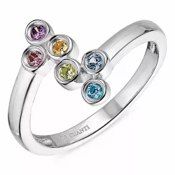 mehrfarbigem Ring aus Silber