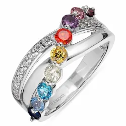 mehrfarbigem Zirkon Ring aus Silber