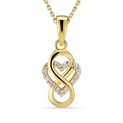 infinity Zirkon Halskette aus vergoldetem Sterlingsilber und Anhänger aus vergoldetem Sterlingsilber