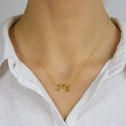 familie Anhänger mit Halskette aus vergoldetem Sterlingsilber