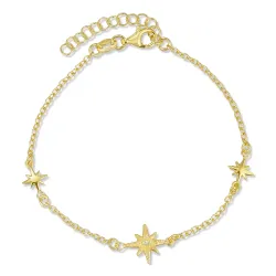 Stern Armband aus vergoldetem Sterlingsilber