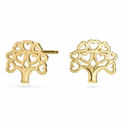 Lebensbaum Ohrstecker in vergoldetem Silber