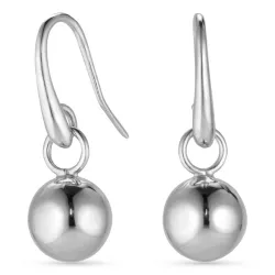 lange Kugel Ohrringe in Silber