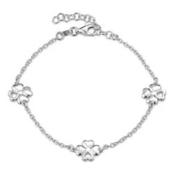 Kleeblatt Armband aus Silber und Anhänger aus Silber