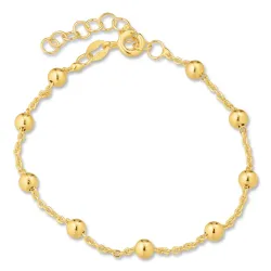 Kugelkettenarmband aus vergoldetem Sterlingsilber 17 plus 3 cm x 4,0 mm
