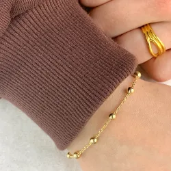 Kugelkettenarmband aus vergoldetem Sterlingsilber 17 plus 3 cm x 4,0 mm