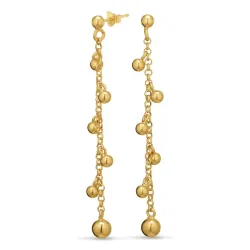 lange ketten ohrringe in vergoldetem Silber