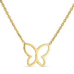 Schmetterling Halskette aus vergoldetem Sterlingsilber und Anhänger aus vergoldetem Sterlingsilber