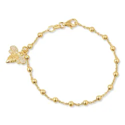 Biene Zirkon Armband aus vergoldetem Sterlingsilber und Anhänger aus vergoldetem Sterlingsilber