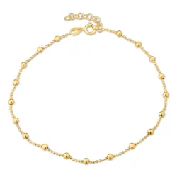 Fußkette aus vergoldetem Sterlingsilber 24 plus 3 cm x 3,1 mm
