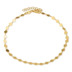 Fußkette aus vergoldetem Sterlingsilber 24 plus 3 cm x 4,0 mm