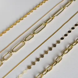 Fußkette aus vergoldetem Sterlingsilber 24 plus 3 cm x 4,0 mm