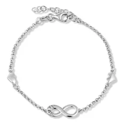 infinity Herz Armband aus Silber und Anhänger aus Silber