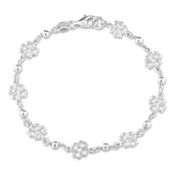 Kleeblatt Armband aus Silber und Anhänger aus Silber