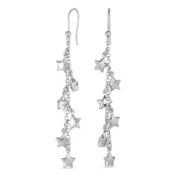 lange Stern ketten ohrringe in Silber