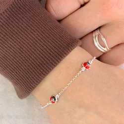 Marienkäfer Armband aus Silber und Anhänger aus Silber