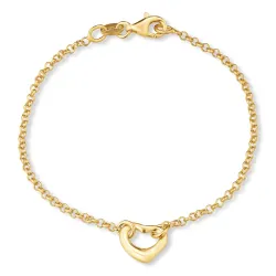 Herz Armband aus vergoldetem Sterlingsilber und Anhänger aus vergoldetem Sterlingsilber