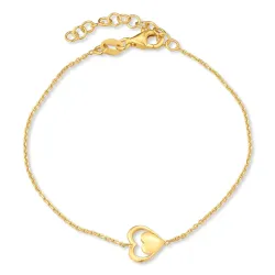 Herz Armband aus vergoldetem Sterlingsilber und Anhänger aus vergoldetem Sterlingsilber