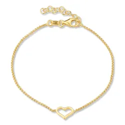 Herz Armband aus vergoldetem Sterlingsilber und Anhänger aus vergoldetem Sterlingsilber