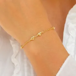Herz Armband aus vergoldetem Sterlingsilber und Anhänger aus vergoldetem Sterlingsilber