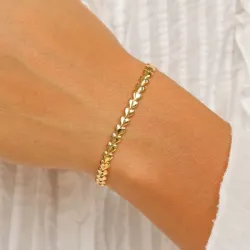 Herz Armband aus vergoldetem Sterlingsilber und Anhänger aus vergoldetem Sterlingsilber