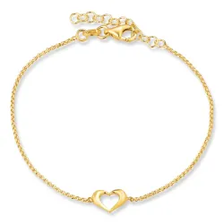 Herz Armband aus vergoldetem Sterlingsilber und Anhänger aus vergoldetem Sterlingsilber