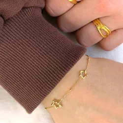 Stern Armband aus vergoldetem Sterlingsilber und Anhänger aus vergoldetem Sterlingsilber