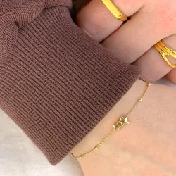 Stern Armband aus vergoldetem Sterlingsilber und Anhänger aus vergoldetem Sterlingsilber