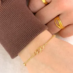 Herz Armband aus vergoldetem Sterlingsilber und Anhänger aus vergoldetem Sterlingsilber