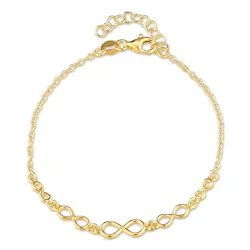 infinity Armband aus vergoldetem Sterlingsilber und Anhänger aus vergoldetem Sterlingsilber
