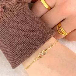 infinity Armband aus vergoldetem Sterlingsilber und Anhänger aus vergoldetem Sterlingsilber