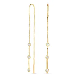 lange ketten ohrringe in vergoldetem Silber