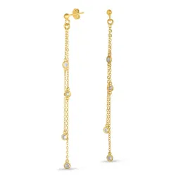 lange ketten ohrringe in vergoldetem Silber