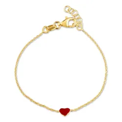 Herz Kinderarmband aus vergoldetem Sterlingsilber und Anhänger aus vergoldetem Sterlingsilber - Little Ones