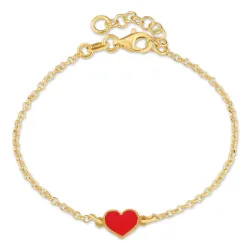 Herz Armband aus vergoldetem Sterlingsilber und Anhänger aus vergoldetem Sterlingsilber