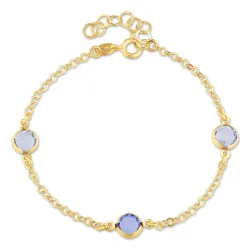 runder Armband aus vergoldetem Sterlingsilber und Anhänger aus vergoldetem Sterlingsilber