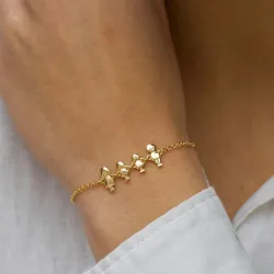 familie Armband aus vergoldetem Sterlingsilber und Vater - Tochter - Tochter - Mutter aus vergoldetem Sterlingsilber