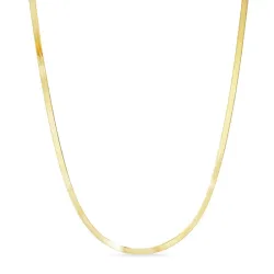 Flach Schlangenhalskette aus vergoldetem Sterlingsilber 40 plus 5 cm x