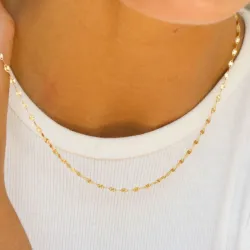Halskette aus vergoldetem Sterlingsilber 40 plus 5 cm x 2,4 mm