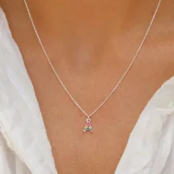 buchstab a mehrfarbigem Zirkon Halskette aus Silber - My Letter