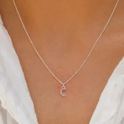 buchstab c mehrfarbigem Zirkon Halskette aus Silber - My Letter