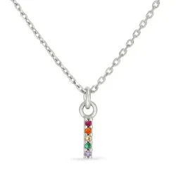 buchstab i mehrfarbigem Zirkon Halskette aus Silber - My Letter
