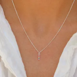 buchstab i mehrfarbigem Zirkon Halskette aus Silber - My Letter