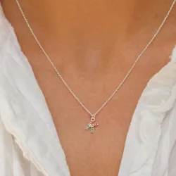 buchstab k mehrfarbigem Zirkon Halskette aus Silber - My Letter