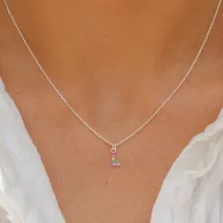 buchstab l mehrfarbigem Zirkon Halskette aus Silber - My Letter