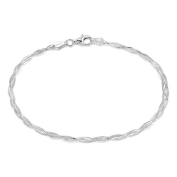 Geflochtenes Armband aus Silber  x 2,4 mm