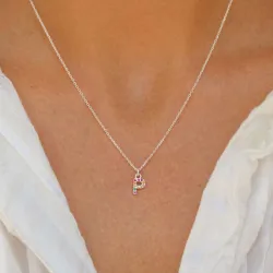 buchstab p mehrfarbigem Zirkon Halskette aus Silber - My Letter